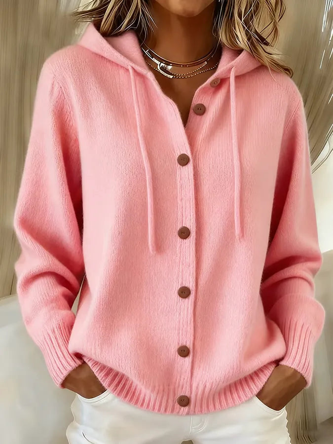 Tessa | Chaqueta de punto con capucha y botones