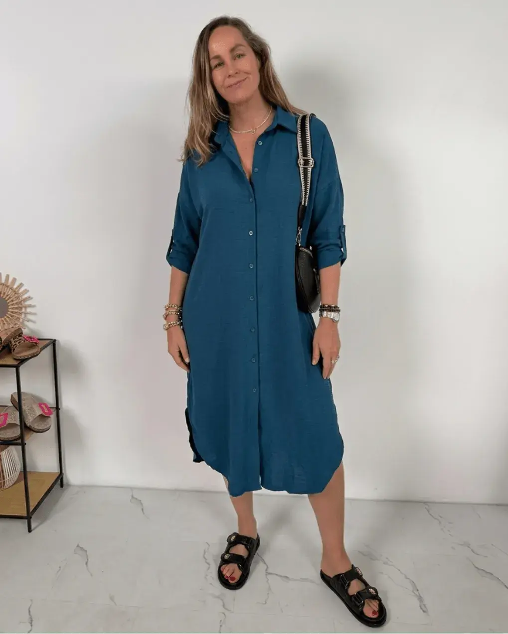 Cerezo | Vestido camisero oversize con cinturón