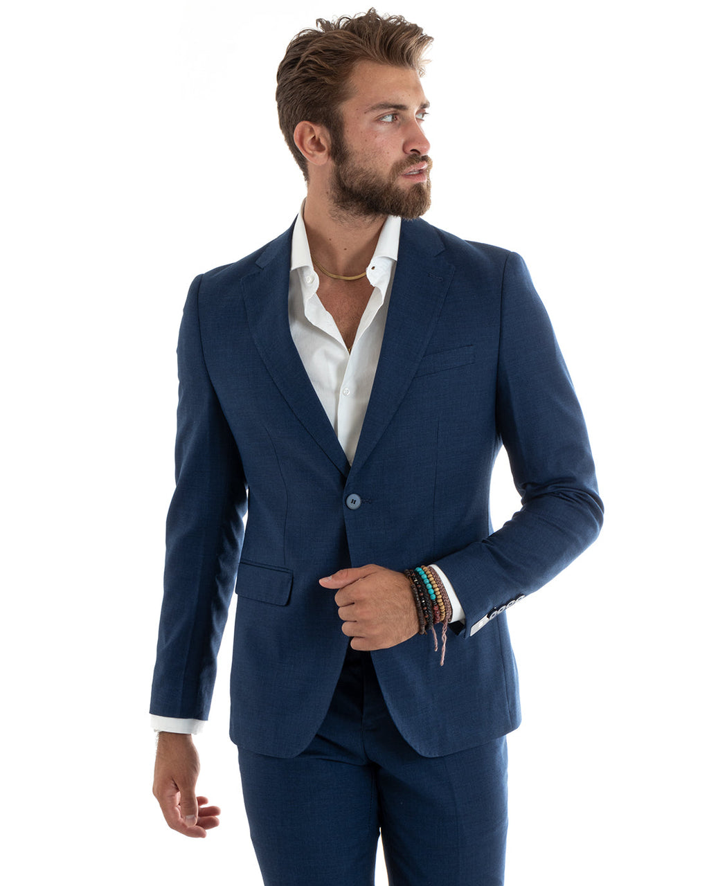 Bartolomé | Traje azul jaspeado de dos piezas para hombre