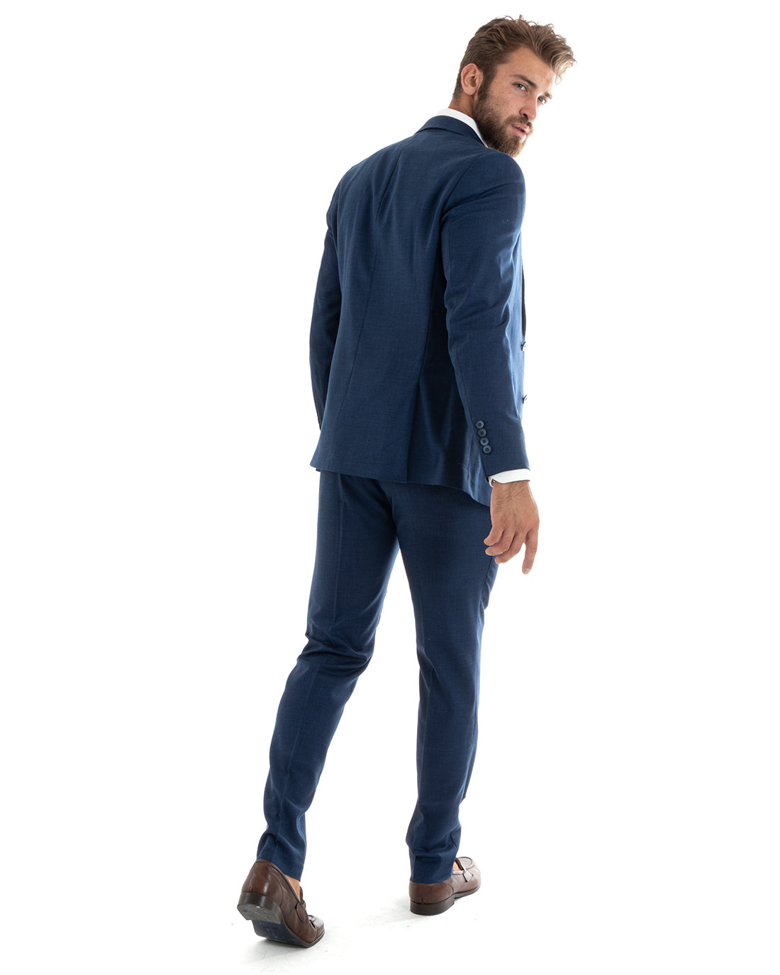 Bartolomé | Traje azul jaspeado de dos piezas para hombre