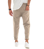 Anselmo | Pantaloni uomo jeans jogger cotone loose fit rotture beige GIOSAL-P3528A