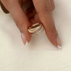 Cobre | Anillo elegante con piedras preciosas Claudia