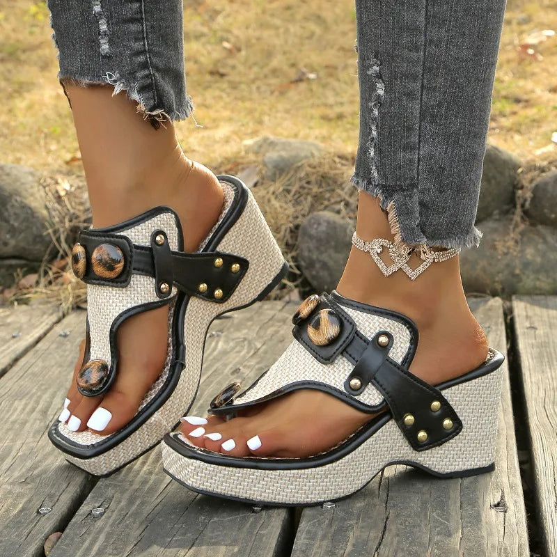 Evelina | Sandalias de plataforma con detalle de resina