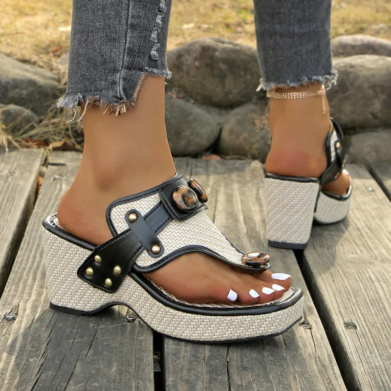 Evelina | Sandalias de plataforma con detalle de resina