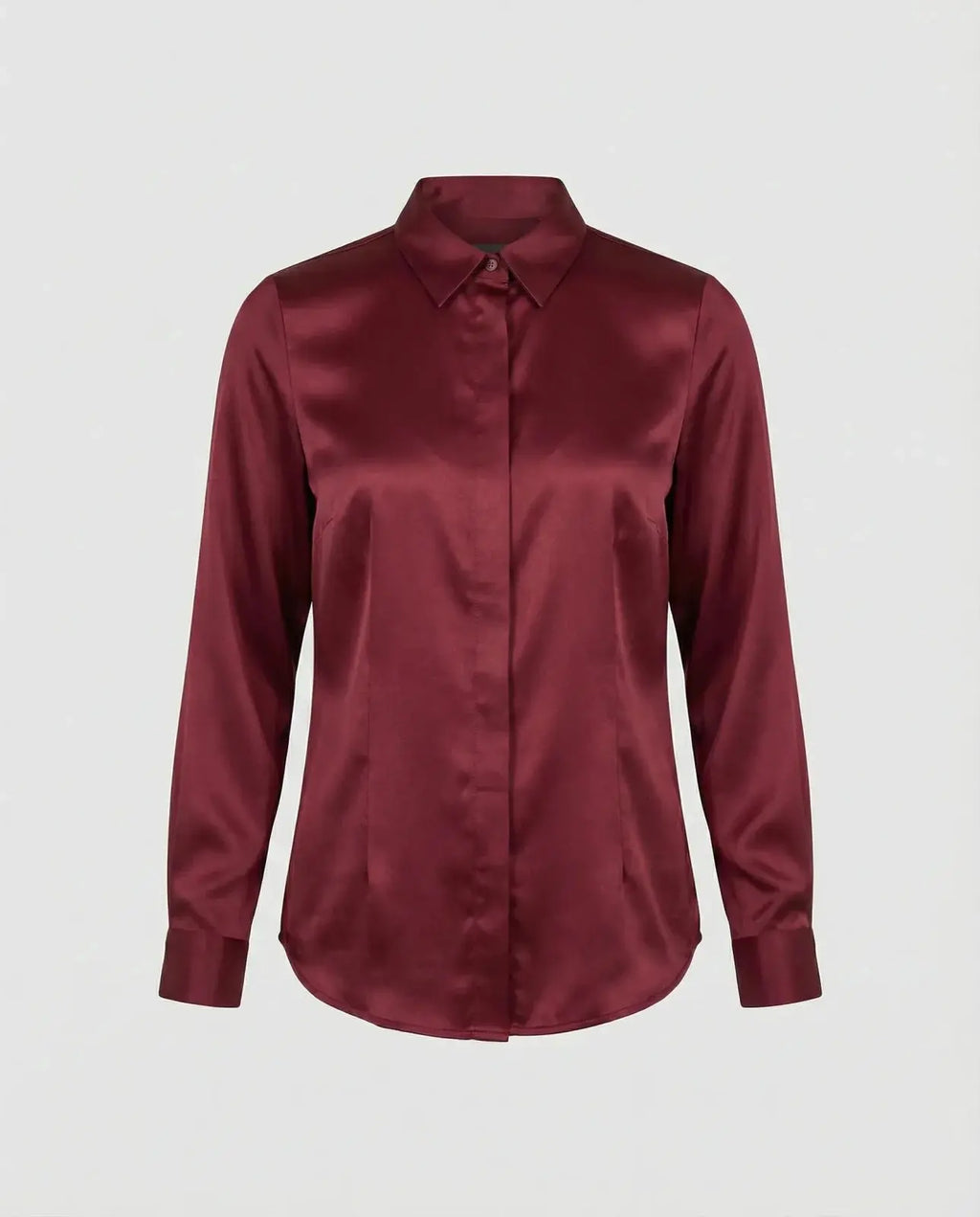 Blusa entallada de acabado satinado
