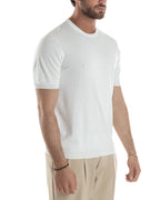 Baldomero | Camiseta de punto blanca con cuello redondo para hombre