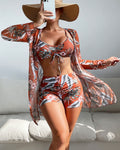 Gabriela™ | Conjunto de bikini de 3 piezas con estampado