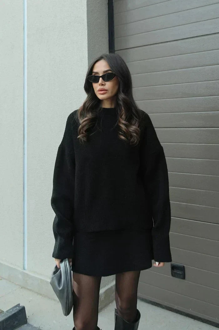 Beatrice | Conjunto de jersey y falda de punto