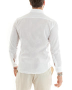 Arturo | Camisa blanca de lino y viscosa para hombre