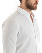 Arturo | Camisa blanca de lino y viscosa para hombre