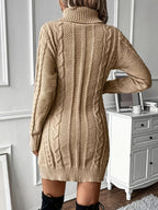 Hadley | Vestido de punto trenzado y cuello alto