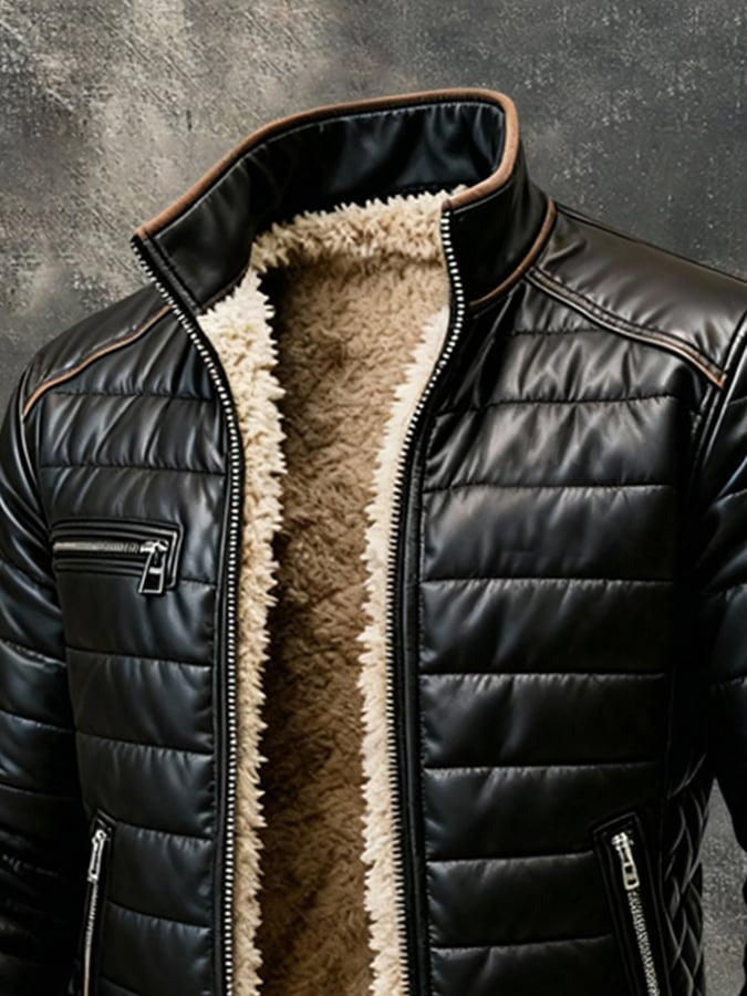 Chaqueta de hombre con cuello alto y cremallera