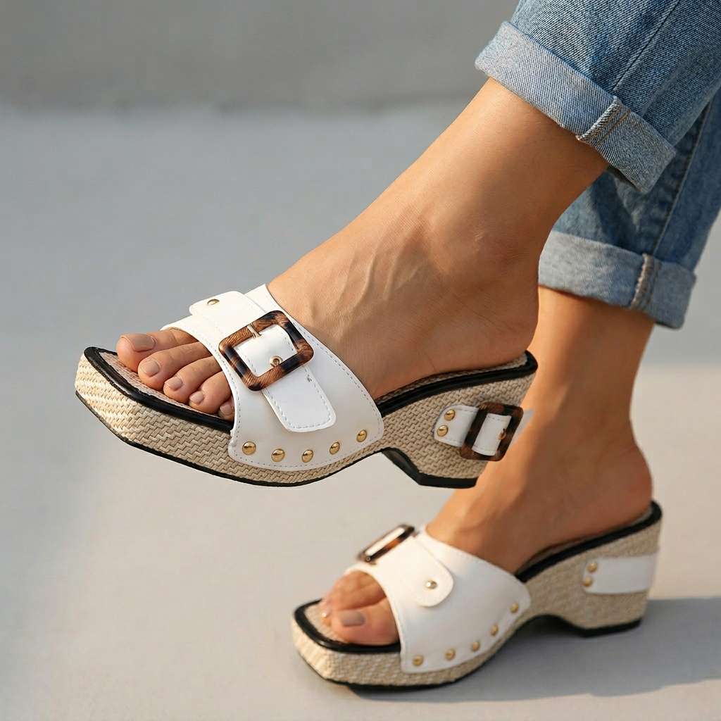 Esperanza | Sandalias de plataforma con hebilla