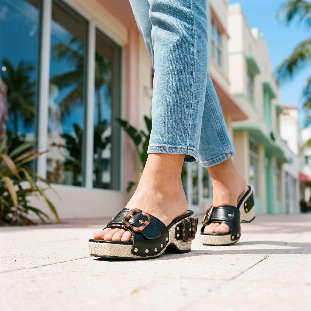 Esperanza | Sandalias de plataforma con hebilla