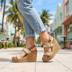 Remedios | Sandalias de cuña con doble hebilla