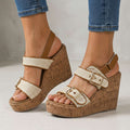 Remedios | Sandalias de cuña con doble hebilla