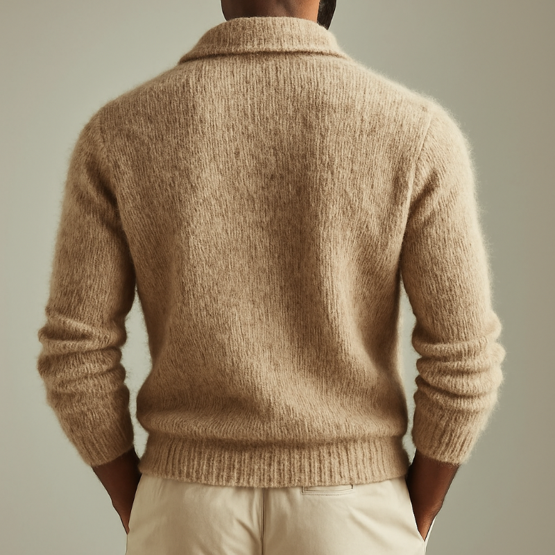 Cárdigan de punto con solapa para hombre