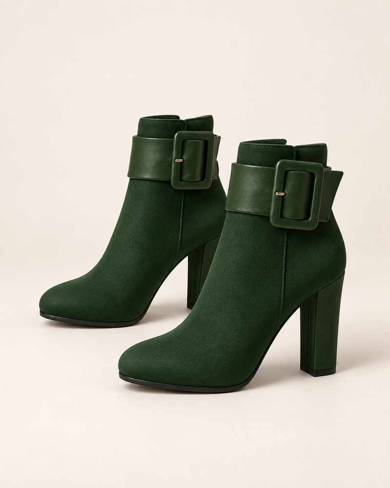 Botines verdes con hebilla
