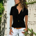 Camisa negra entallada de manga corta