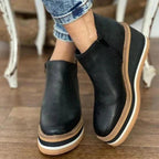 Luzmila | Botines de cuña y plataforma con cremallera lateral