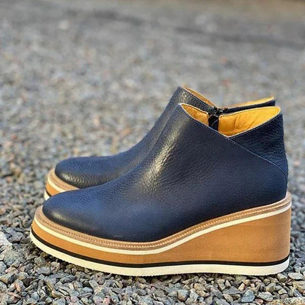 Luzmila | Botines de cuña y plataforma con cremallera lateral