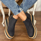 Botines de cuña y plataforma con cremallera lateral