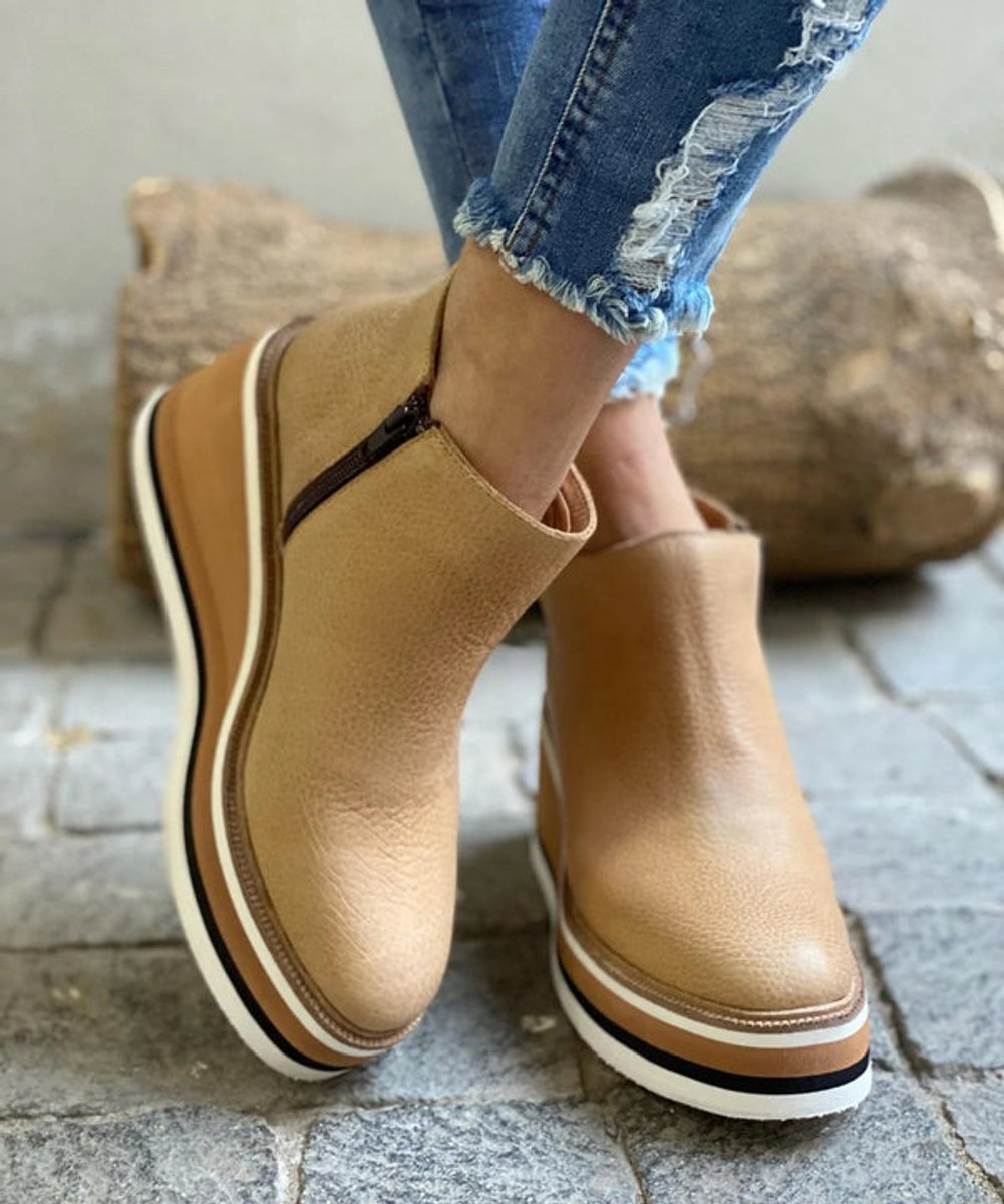 Luzmila | Botines de cuña y plataforma con cremallera lateral