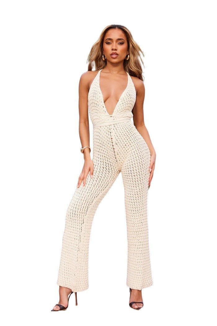 Mono de crochet con escote en V