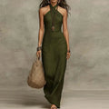Luz | Vestido largo boho con cuello halter