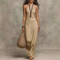 Luz | Vestido largo boho con cuello halter