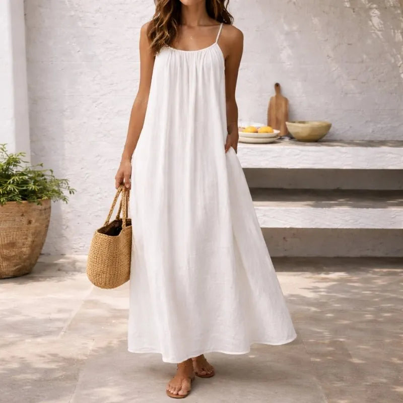 Vestido largo de tirantes finos