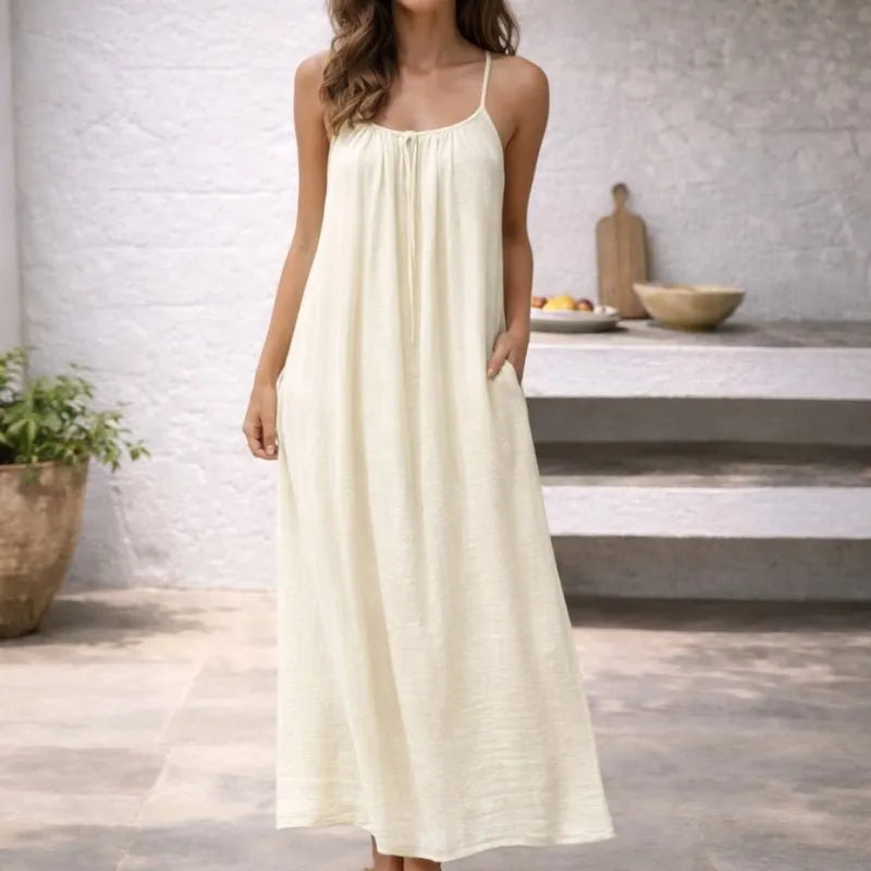 Vestido largo de tirantes finos