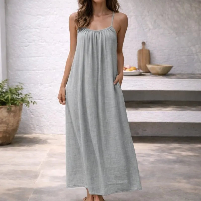 Vestido largo de tirantes finos