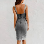 Vestido midi vaquero sin mangas