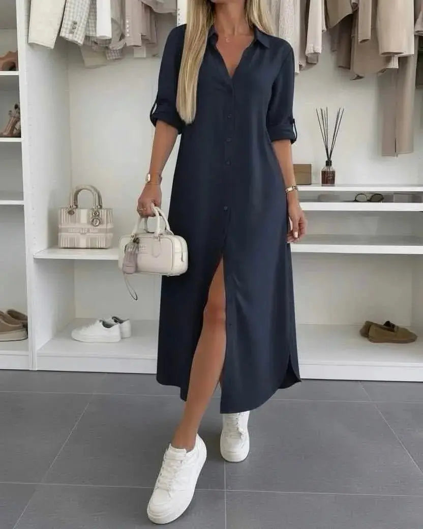 Cerezo | Vestido camisero oversize con cinturón