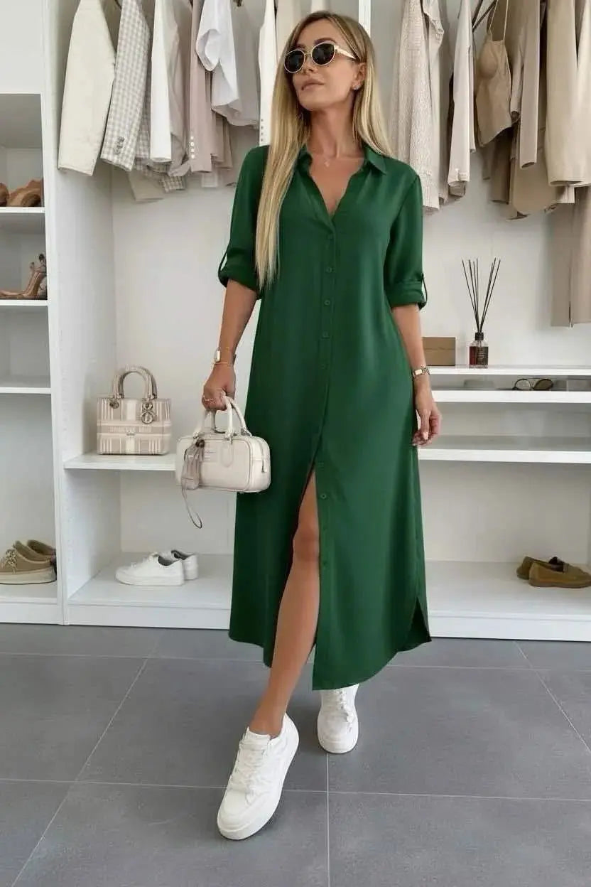 Cerezo | Vestido camisero oversize con cinturón