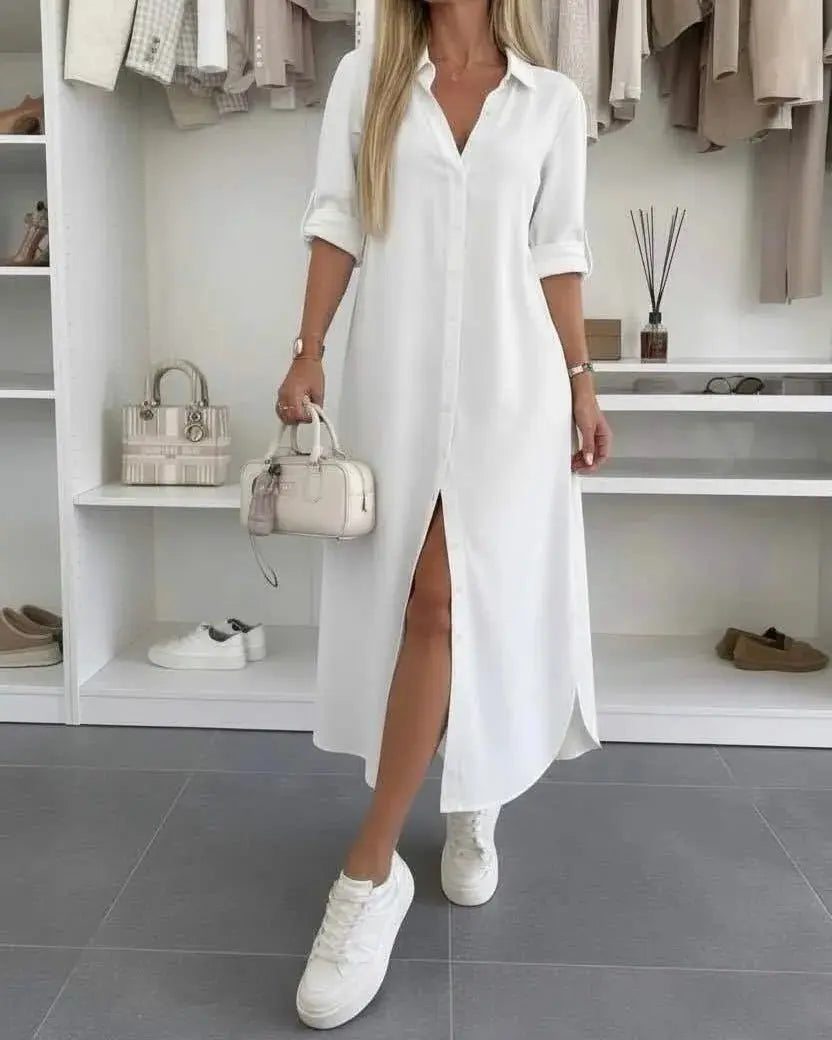Cerezo | Vestido camisero oversize con cinturón