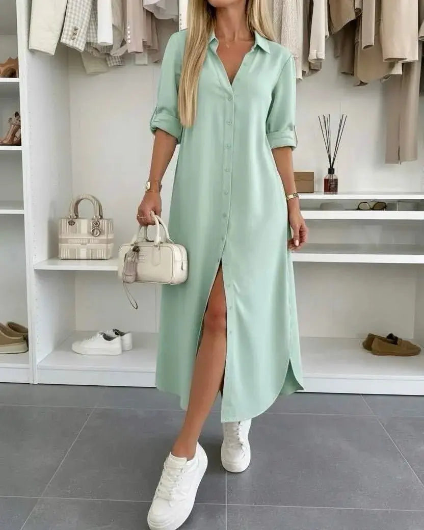 Cerezo | Vestido camisero oversize con cinturón