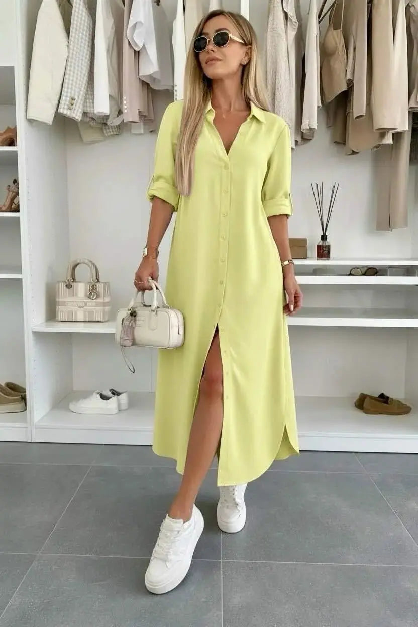 Cerezo | Vestido camisero oversize con cinturón