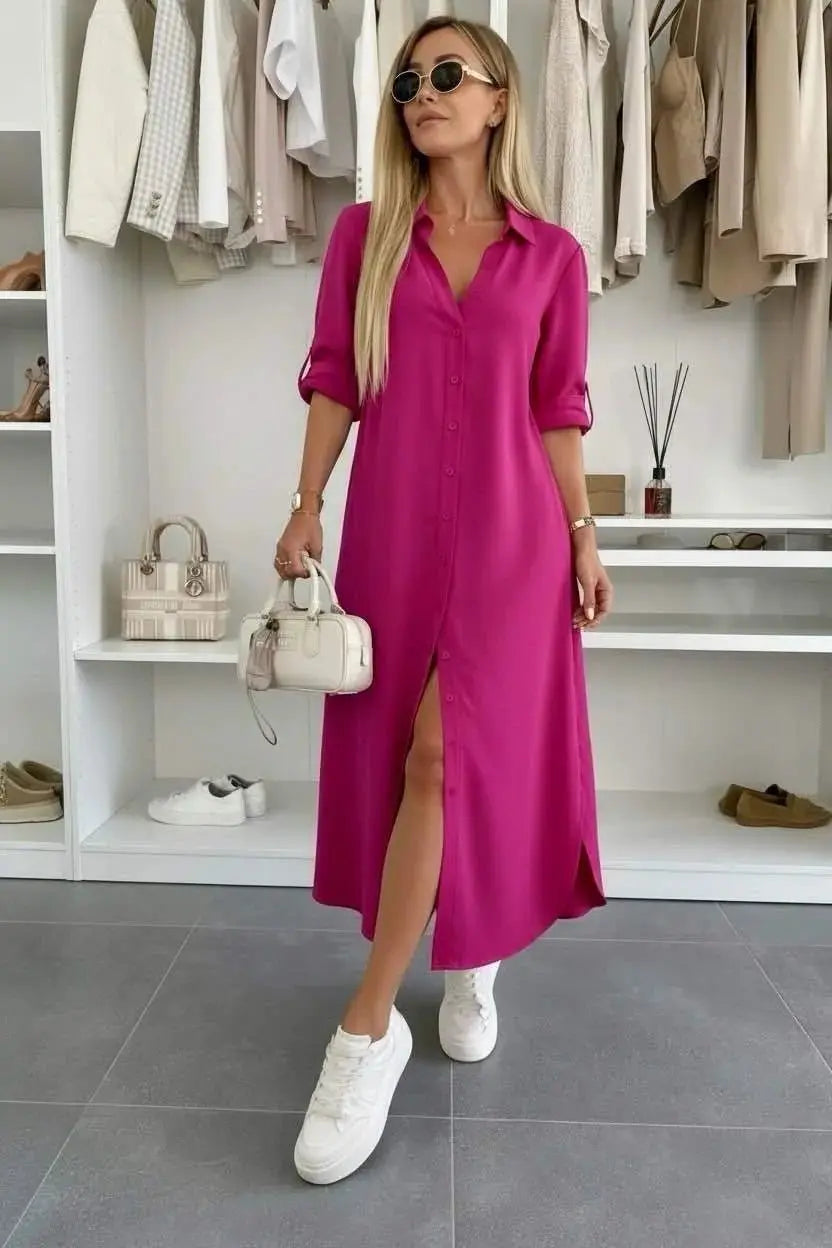 Cerezo | Vestido camisero oversize con cinturón