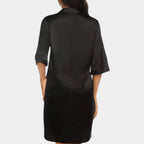 Vestido camisero satinado de estilo pijama