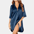 Josefa | Vestido camisero satinado de estilo pijama