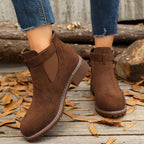 Botines Chelsea con tacón ancho y hebilla