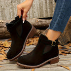 Botines Chelsea con tacón ancho y hebilla