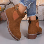 Botines Chelsea con tacón ancho y hebilla