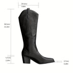 Botas altas cowboy negras con bordado