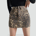 Minifalda de tiro alto con estampado de leopardo