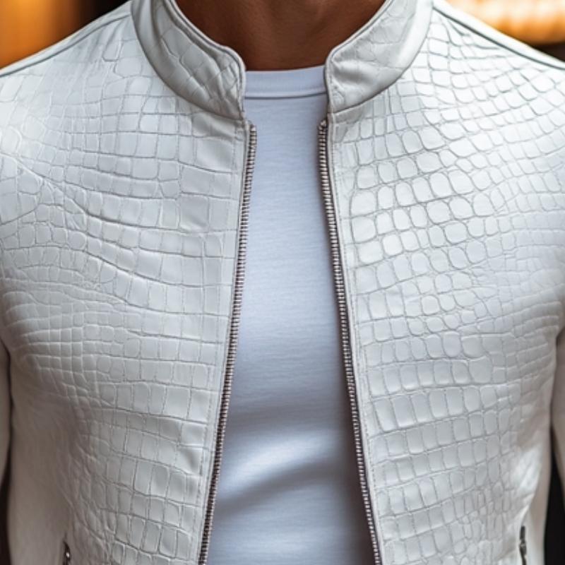Adolfo | Chaqueta efecto piel con estampado mineral para hombre