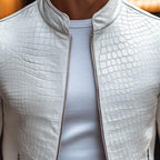 Adolfo | Chaqueta efecto piel con estampado mineral para hombre