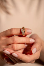 Cobre | Anillo elegante con piedras preciosas Claudia